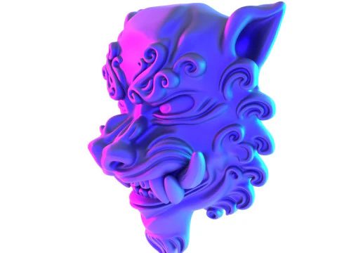 Синяя японская игрушка Oni Flame Fury с 3D-печатью 3D Модель