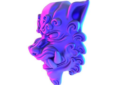 Синяя японская игрушка Oni Flame Fury с 3D-печатью 3D Модель