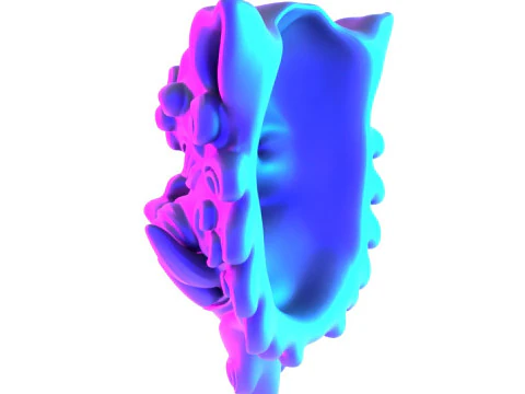 Синяя японская игрушка Oni Flame Fury с 3D-печатью 3D Модель