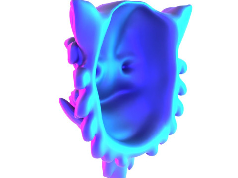 3D Printing Blue Japanese Flame Fury Oni toy 3D Модель