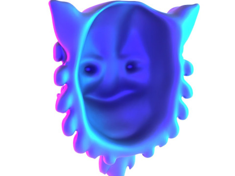 3D Printing Blue Japanese Flame Fury Oni toy 3D Модель