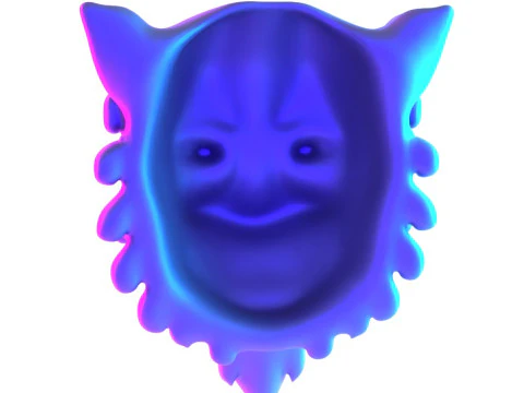 Синяя японская игрушка Oni Flame Fury с 3D-печатью 3D Модель