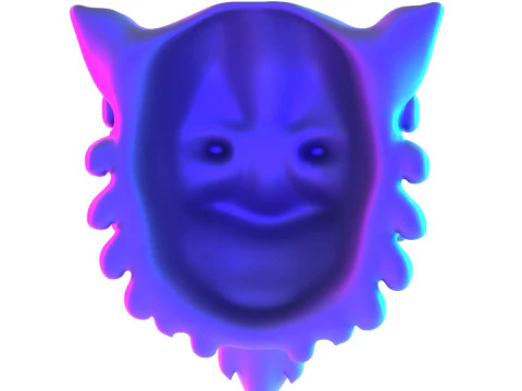 Синяя японская игрушка Oni Flame Fury с 3D-печатью 3D Модель