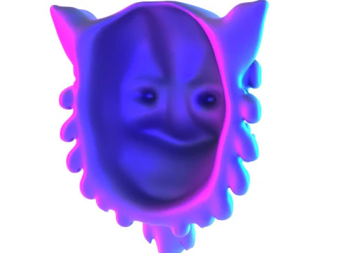 Синяя японская игрушка Oni Flame Fury с 3D-печатью 3D Модель