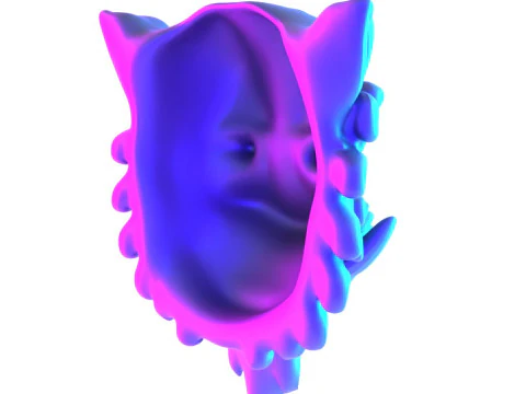 Синяя японская игрушка Oni Flame Fury с 3D-печатью 3D Модель