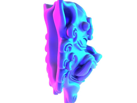 Синяя японская игрушка Oni Flame Fury с 3D-печатью 3D Модель