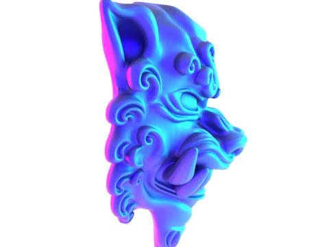 Синяя японская игрушка Oni Flame Fury с 3D-печатью 3D Модель