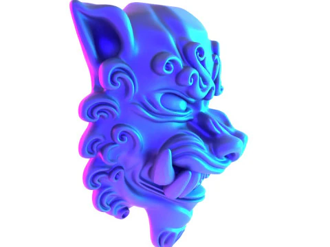 Синяя японская игрушка Oni Flame Fury с 3D-печатью 3D Модель