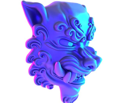 Синяя японская игрушка Oni Flame Fury с 3D-печатью 3D Модель