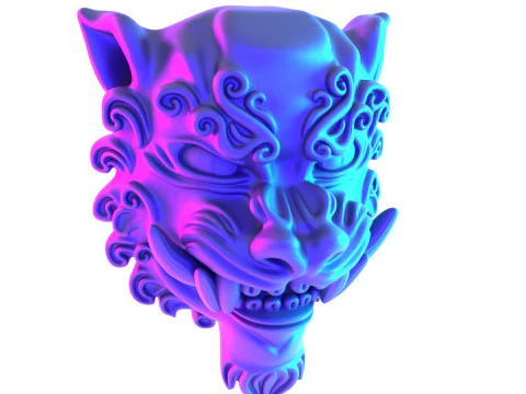 Синяя японская игрушка Oni Flame Fury с 3D-печатью 3D Модель