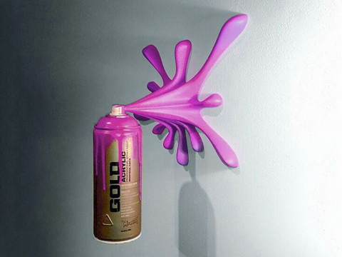 3D Printing Graffiti Spray Splash Melt toy 3D Model