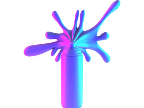 3D Printing Graffiti Spray Splash Melt toy 3D Model