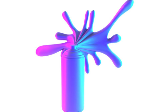 3D Printing Graffiti Spray Splash Melt toy 3D Model