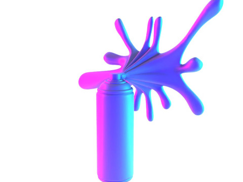 3D Printing Graffiti Spray Splash Melt toy 3D Model