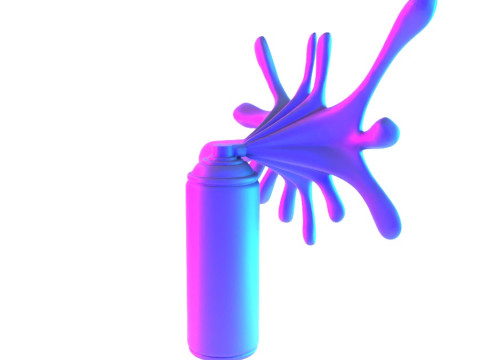 3D Printing Graffiti Spray Splash Melt toy 3D Model