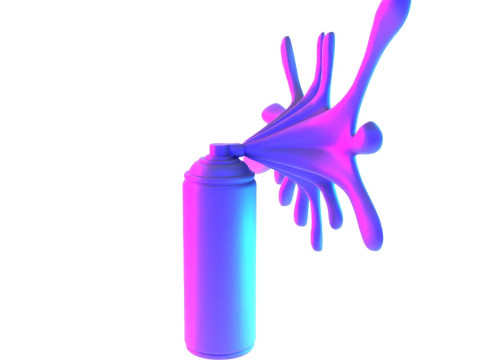 3D Printing Graffiti Spray Splash Melt toy 3D Model