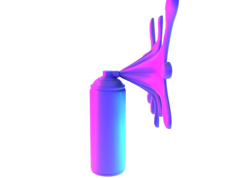 3D Printing Graffiti Spray Splash Melt toy 3D Model