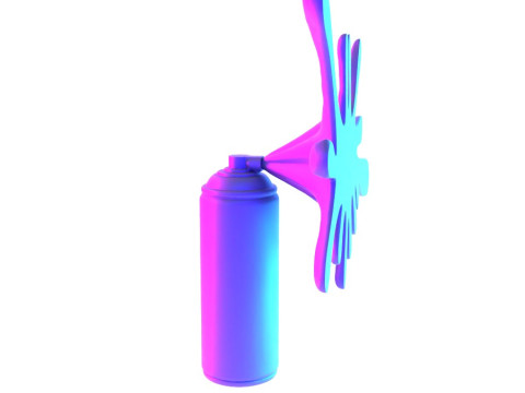 3D Printing Graffiti Spray Splash Melt toy 3D Model