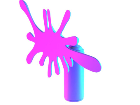 3D Printing Graffiti Spray Splash Melt toy 3D Model