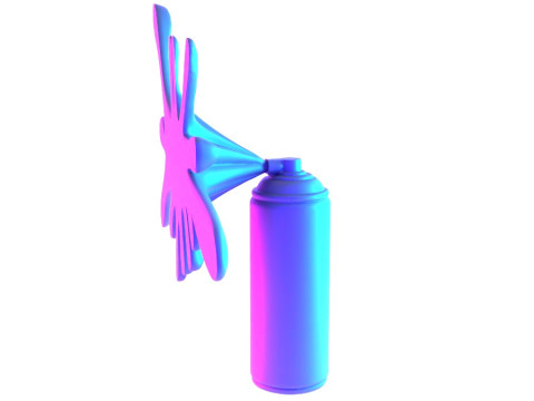 3D Printing Graffiti Spray Splash Melt toy 3D Model