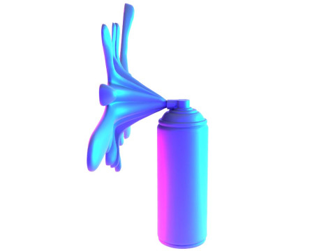 3D Printing Graffiti Spray Splash Melt toy 3D Model