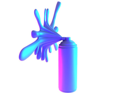 3D Printing Graffiti Spray Splash Melt toy 3D Model