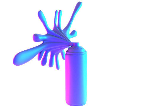 3D Printing Graffiti Spray Splash Melt toy 3D Model
