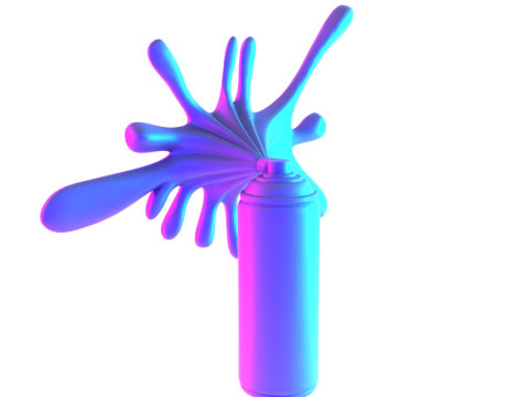 3D Printing Graffiti Spray Splash Melt toy 3D Model
