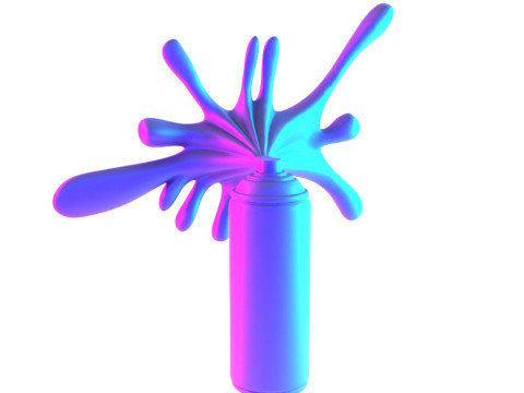 3D Printing Graffiti Spray Splash Melt toy 3D Model