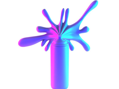 3D Printing Graffiti Spray Splash Melt toy 3D Model