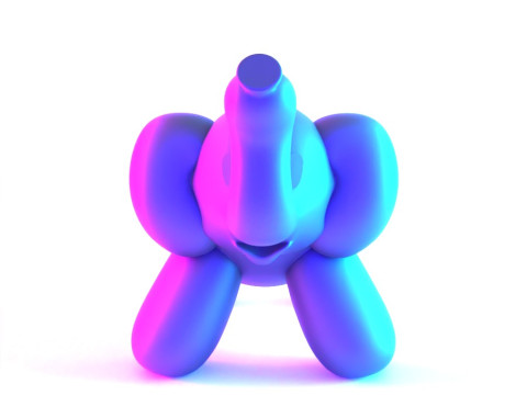 3D Printing Elephant Balloon Decoration Props Second Life toy 3D Model