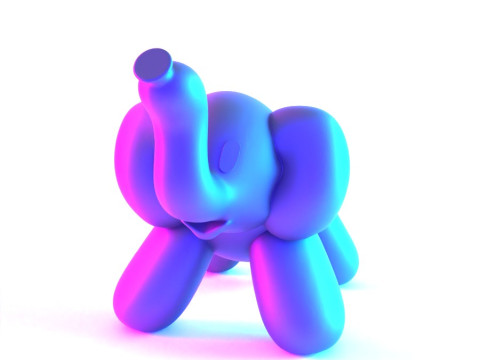 3D Printing Elephant Balloon Decoration Props Second Life toy 3D Model