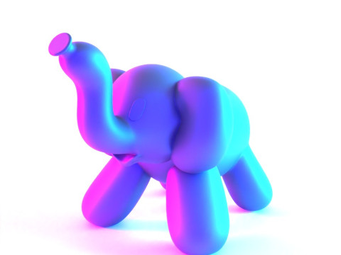 3D Printing Elephant Balloon Decoration Props Second Life toy 3D Model