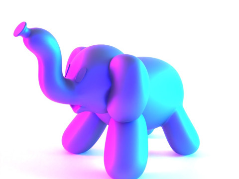 3D Printing Elephant Balloon Decoration Props Second Life toy 3D Model