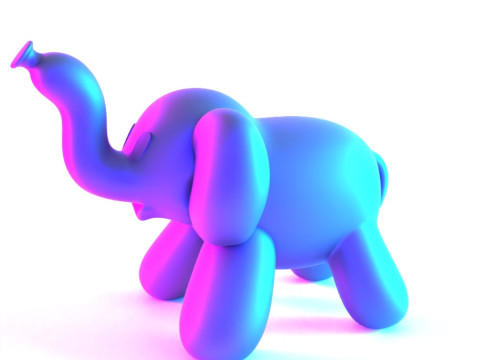 3D Printing Elephant Balloon Decoration Props Second Life toy 3D Model