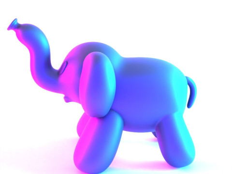 3D Printing Elephant Balloon Decoration Props Second Life toy 3D Model