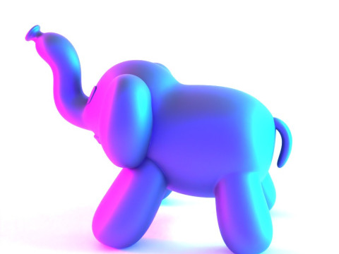3D Printing Elephant Balloon Decoration Props Second Life toy 3D Model