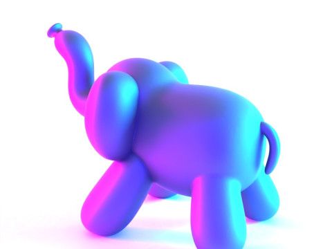 3D Printing Elephant Balloon Decoration Props Second Life toy 3D Model
