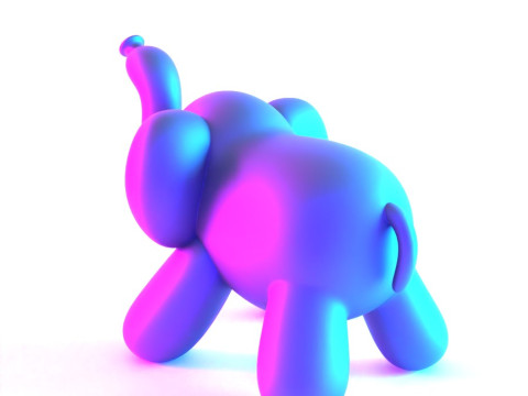 3D Printing Elephant Balloon Decoration Props Second Life toy 3D Model