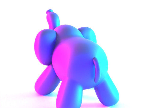 3D Printing Elephant Balloon Decoration Props Second Life toy 3D Model