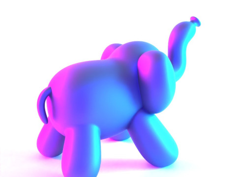 3D Printing Elephant Balloon Decoration Props Second Life toy 3D Model