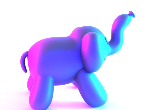 3D Printing Elephant Balloon Decoration Props Second Life toy 3D Model