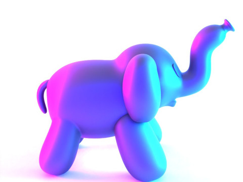 3D Printing Elephant Balloon Decoration Props Second Life toy 3D Model