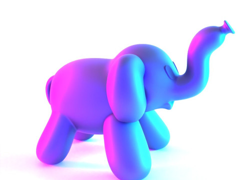 3D Printing Elephant Balloon Decoration Props Second Life toy 3D Model