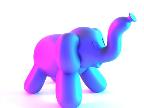 3D Printing Elephant Balloon Decoration Props Second Life toy 3D Model