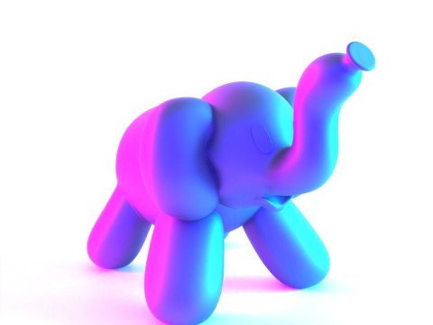 3D Printing Elephant Balloon Decoration Props Second Life toy 3D Model