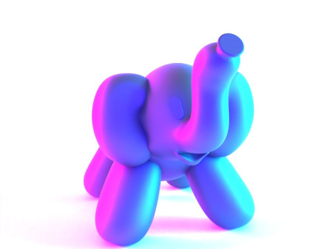 3D Printing Elephant Balloon Decoration Props Second Life toy 3D Model