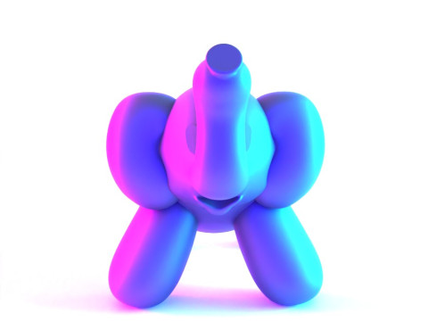 3D Printing Elephant Balloon Decoration Props Second Life toy 3D Model