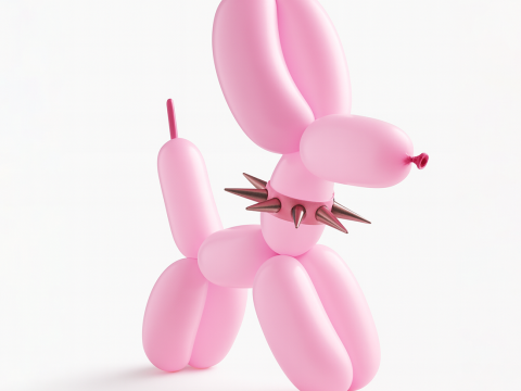 3D Printing Punk Doberman Dog Balloon Decoration Props Second Life toy 3D Modell
