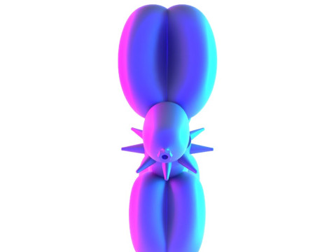 3D Printing Punk Doberman Dog Balloon Decoration Props Second Life toy 3D Model